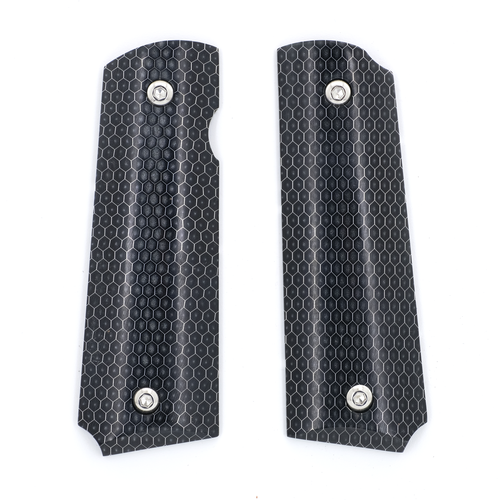 High-quality black handle scales with aluminum honeycomb laminate
