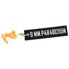 Sicherheitsstopfen mit Fahne: 9 MM Parabellum -> codiert zu 9 MM P4R4BE11UM
